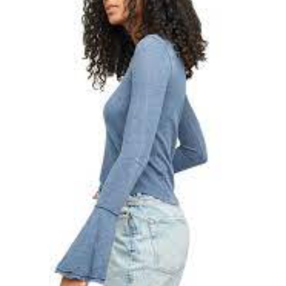 Free People Cecilia l/s tee in Sparkling Indigo - Picture 3 of 9